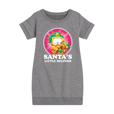 - Garfield - Santas Little Helpers Graphic Short Sleeve Fleece Dress