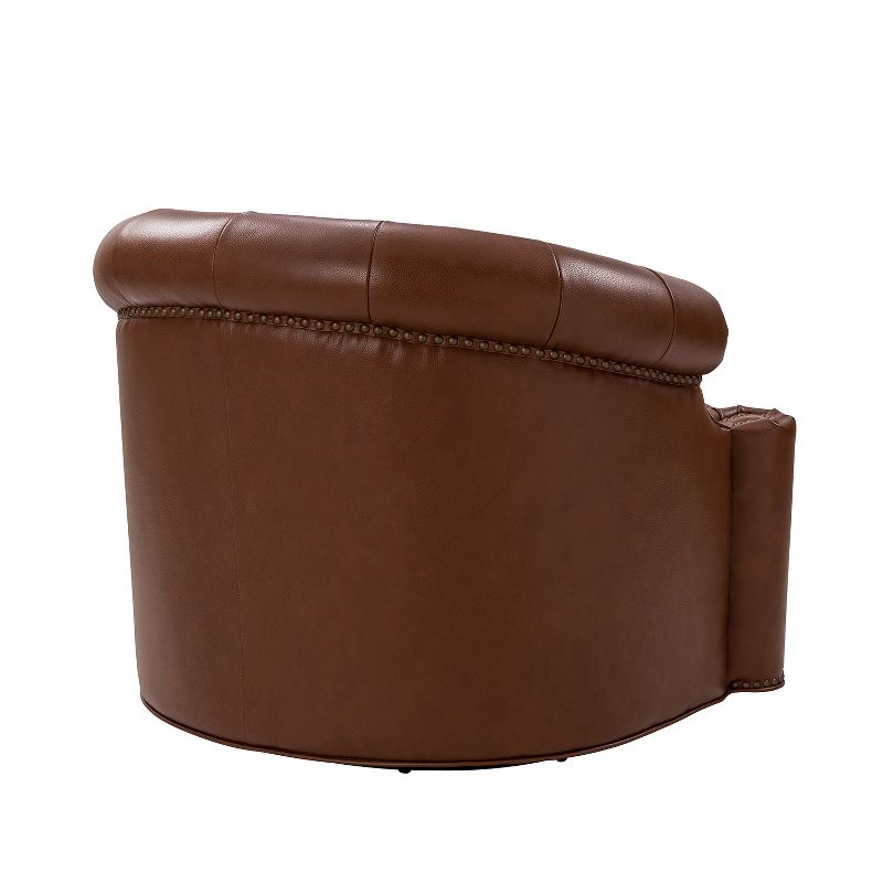 Flavio 32.75'' Wide Genuine Leather Swivel Chair | ARTFUL LIVING DESIGN, 5 of 11