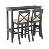 NicBex Table and Chairs Set for 2  Bistro Table and Chairs Set with 2 upholstered stools with Backrest for Kitchen, Dining Room Restaurant - 4 of 4