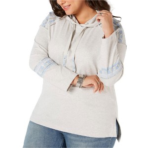 Style & Co. Womens Embellished Hoodie Sweatshirt - 1 of 1