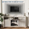 Luxury 59" Fluted TV Stand for 65" TVs , spacious storage & open shelves - entertainment center cabinet. - 4 of 4