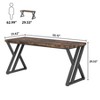 Lirago 55" Heavy Duty Computer Desk Simple Writing Table Industrial Style Desk with Z Shaped Metal Legs Spacious Sturdy Adjustable Foot Pads Brown - 3 of 4