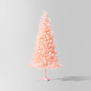 6.5' LED Pre-Lit Iridescent Alberta Spruce Artificial Christmas Tree Pink - Wondershop™ - 1 of 4