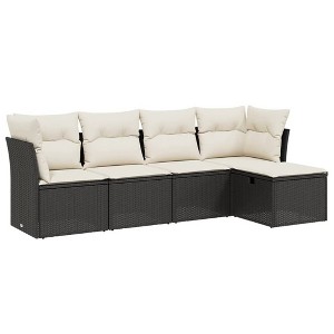 vidaXL 6 Piece Patio Sofa Set with Cushions Poly Rattan - 1 of 4