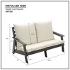DOMETOUR Loveseat with Cushion, Wood Grain Outdoor Garden Sofa, Sofa Set for Porch, Poolside, Terrace, and Yard Grey/Beige - 4 of 4