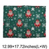 Unique Bargains Christmas Place Mats Mosaic Santa Linen Red Green White 13"x17.7" 2 Pcs - 3 of 4
