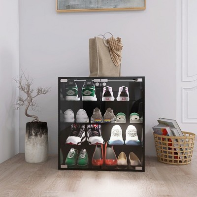 Shoe Storage Cabinet, 4-Layer Shoe Rack Organizer With LED Light