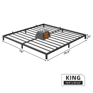 Metal Platform Bed Frame, 14' Bed Frame with Heavy Duty Slats Support, Strong Bearing Capacity Bed Frame with Under Bed Storage, No Box Spring Needed - 1 of 1