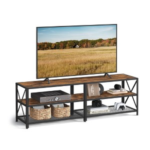 VASAGLE TV Stand Industrial Entertainment Center, Modern TV Stand for TVs up to 65/75 Inches Console with Open Storage Shelves - 1 of 4