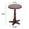 FONTOI 15.75" Round Small End Table, Wooden Pedestal Side Coffee Tables for Living Room, Bedroom, Entryway, Walnut Brown, 15.75"*21.65"*15.75" - 3 of 4