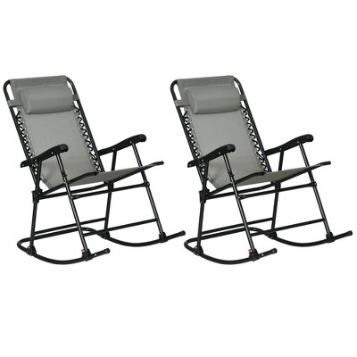 PAGED Outdoor Rocking Chair Set Foldable Beach Chairs with Steel Frame for Porch, Beach, Picnics, Balcony