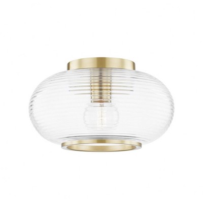 Mitzi Maggie 1 - Light Flush Mount in  Aged Brass Clear Shade