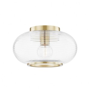 Mitzi Maggie 1 - Light Flush Mount in  Aged Brass Clear Shade - 1 of 1