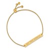 Black Bow Jewelry 14k Yellow Gold Plated Sterling Silver New York Rangers NHL Identification Bracelet 9 Inch - 2 of 3