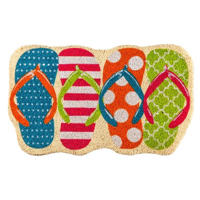 Evergreen Flag Flip Flops Shaped Coir Mat