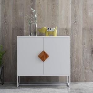 Sideboard Buffet Cabinet, Modern Kitchen Storage Cabinet With Adjustable Shelves, Modern Cupboard With Square Handle - 1 of 4