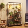 71" Tall 5-Tier Plant Stand with Hanging Hooks, Large Metal & Wood Indoor Plant Shelf for Living Room, Balcony, Garden - 2 of 4
