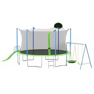 BestParts 14FT Trampoline with Slide, Swings, Basketball Hoop & Ladder - 1 of 4
