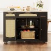 53" Kitchen Island With Drop Leaf, Rolling Kitchen Island Table on Wheels, Tilt Out Trash Can Cabinet with Drawers, Spice Rack for Living Room - 2 of 4
