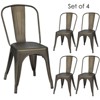 Tangkula Patio Chairs Set of 4 Stackable Side Dining Chair Bistro Café - 3 of 3