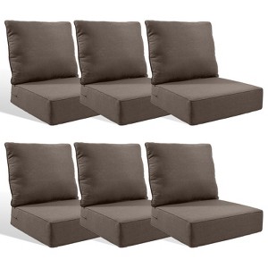 Buenhomino 6-inch Outdoor Cushion Set, 24"x24" Replacement Water Resistant Zippered Cushion for Chairs,8 Colors - 1 of 4