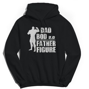 Rerun Island Men's Dad Bod 2 Long Sleeve Graphic Cotton Sweatshirt Hoodie - Black M - 1 of 3