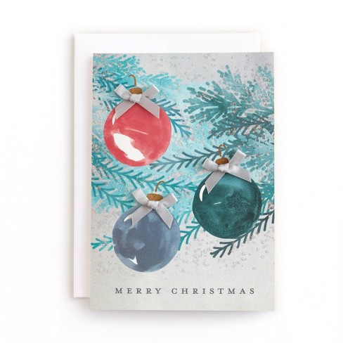 10ct Minted Holiday Tree Ornaments Boxed Cards - image 1 of 4