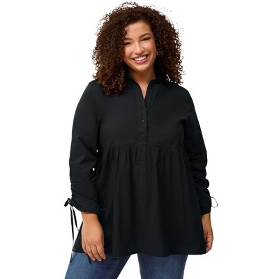 ellos Henley Empire Baby Doll Tunic