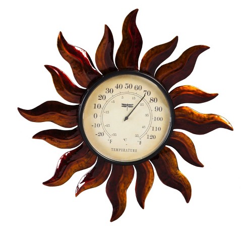 at Home Dragonfly Wall Mounted Brown Outdoor Thermometer