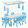 Kids Table and Chairs Set, Height Adjustable Desk with 6 Seats for Ages 2-10,Arts & Crafts Table,Graffiti Desktop, Non-Slip Legs - 2 of 4