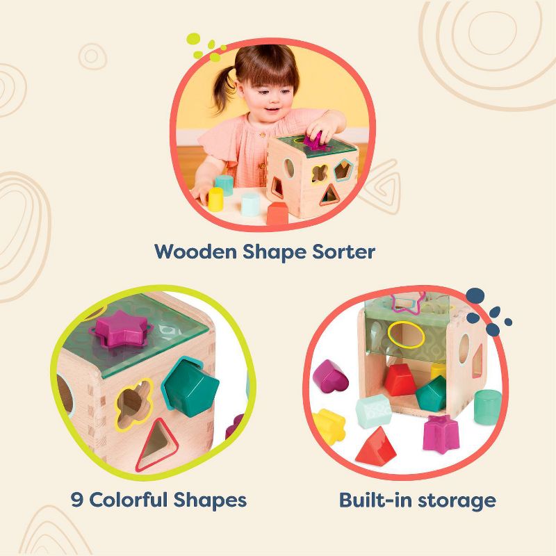 B. toys Wooden Shape Sorter - Wonder Cube, 6 of 12