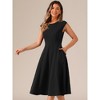INSPIRE CHIC Women's Sleeveless Elegant Cinched Waist Work Office A Line Dress - 4 of 4