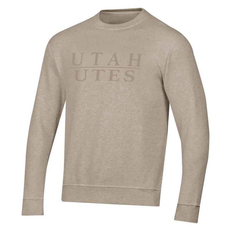 NCAA Utah Utes Tonal Sand Crew Fleece Sweatshirt, 1 of 4