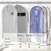 3 Pack 40" Clear Gusseted Garment Bags, 10" Hanging Suit Covers for Closet Storage & Travel - 2 of 4