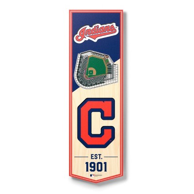  MLB Cleveland Indians 6"x19" Stadium 3D View Banner 