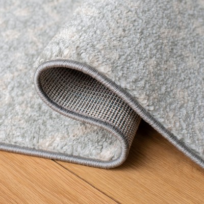 Light Grey and Ivory Hand-knotted Synthetic 4' x 6' Area Rug