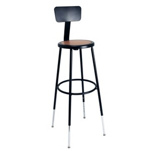 Hampden Furnishings 32-39" Felix Collection Steel Stool with Backrest - 1 of 4