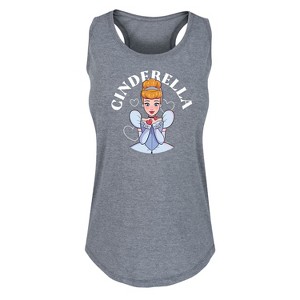 Women's - Disney Princess - Cinderella Kiss Graphic Racerback Tank - 1 of 4