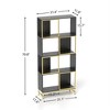 Jojoka 4 Tier Bookshelf, Modern Bookcase for CDs Books Movies, Asymmetrical Book Storage Organizer Space-Saving for Living Room - 3 of 4