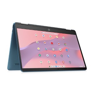 Refurbished: HP Laptop X360 14a Chromebook 14" HD Touchscreen Intel Celeron, 4GB LPDDR4 64GB eMMC, Metallic Blue - Manufacturer Refurbished - 1 of 4