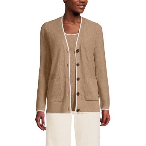 Women's cotton cardigan sweaters with clearance pockets