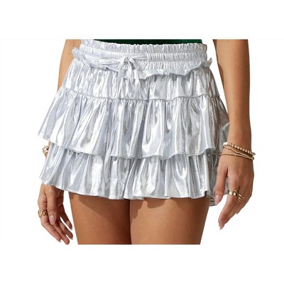 Women's Tiered satin skort with ties - day + moon