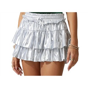 Women's Tiered satin skort with ties - day + moon - 1 of 3