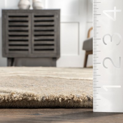 Kassy Natural Geometric Wool 4x6 Area Rug