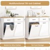 Trash Cabinet Tilt Out, Hidden Trash Can Cabinet Storage Holder, Freestanding Pet-Proof Garbage Can Cabinet for Kitchen Dining Living - 4 of 4