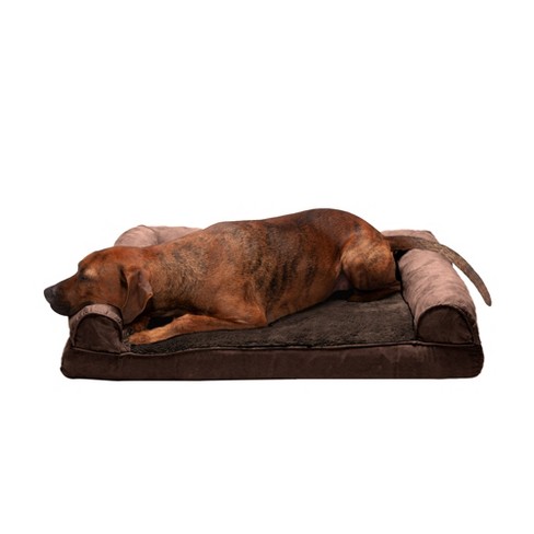 Furhaven Plush & Suede Full Support Sofa Dog Bed - Large, Espresso : Target