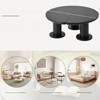 FONTOI Round Petal-Shaped Coffee Table with 1.5'' Thick Tabletop, Irregular Side Table with Round Edge for Living Room Apartment, Black, - 4 of 4