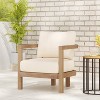 Christopher Knight Home Aston Outdoor Acacia Wood Club Chair with Cushions, Weathered Brown and Beige - 2 of 4