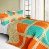 Slickblue 3 PC Full/Queen Quilt Set, Handmade Vermicelli Quilted, Soft TC Fabric, 6 Unique Designs, Bedding - 4 of 4