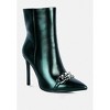 Firefly Metallic Chain Embellished Stiletto Ankle Boots Women - 2 of 4